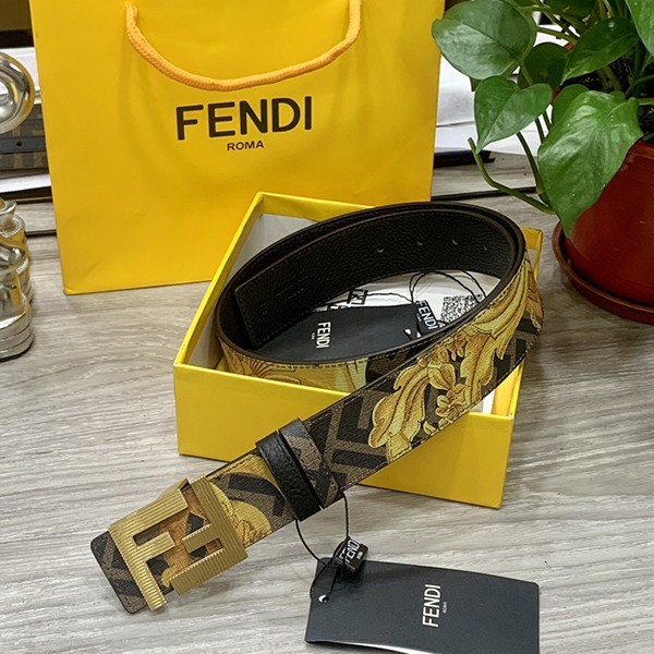 Fendi replica FF motif leather belt in calf leather fem57659