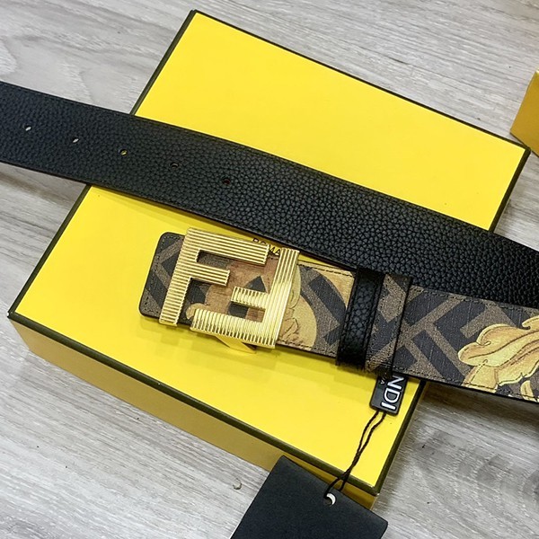 Fendi replica FF motif leather belt in calf leather fem57659