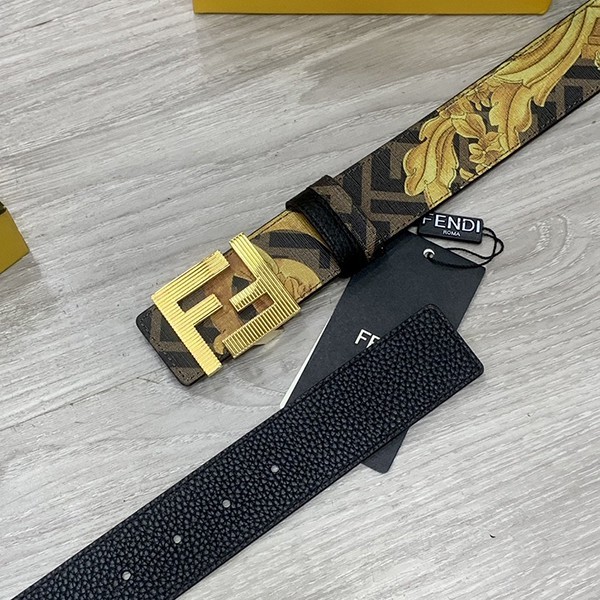 Fendi replica FF motif leather belt in calf leather fem57659