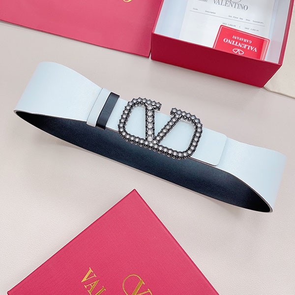 Cheap price! Valentino V logo shiny calf reversible belt replica Vuo74851