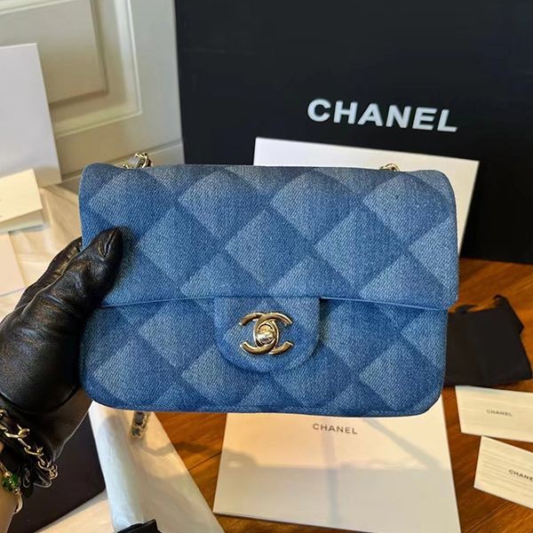 Extremely rare! Chanel replica denim classic handbag with CC logo sht33737 Extremely rare! Chanel replica denim classic handbag with CC logo sht33737