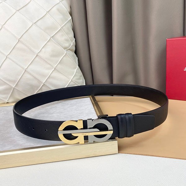 Ferragamo Belt Replica Double Gancini Reversible feo09347