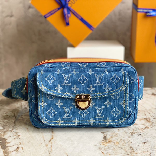 Louis Vuitton Monogram Denim Waist Pouch Replica Women's Bag M44466 Louis Vuitton Monogram Denim Waist Pouch Replica Women's Bag M44466