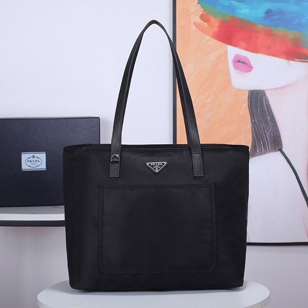 Love at first sight? Prada Re-Nylon tote bag fake leather logo puc09442