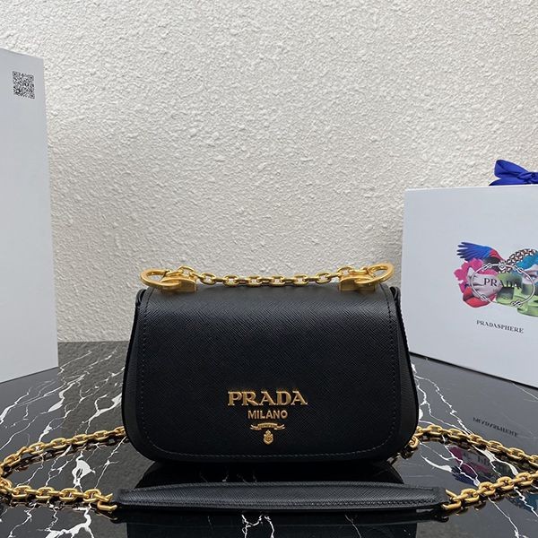 Cheap Prada Saffiano Leather Shoulder Bag with Tracking Replica puo73540
