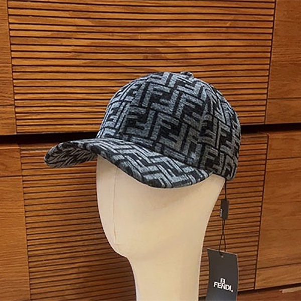 Cute Fendi FF motif canvas logo baseball cap fes43253