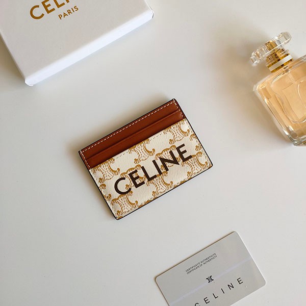 Very popular! Celine fake card holder logo print Triomphe canvas Cer51585 Very popular! Celine fake card holder logo print Triomphe canvas Cer51585
