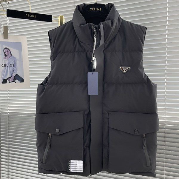 Easy to use Prada down vest with copy logo pua38413