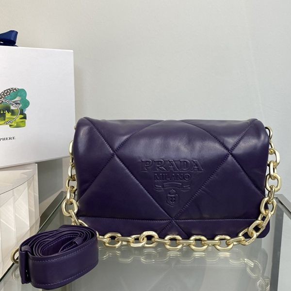 Boutique Prada Replica Padded Nappa Leather Shoulder Bag puf27593