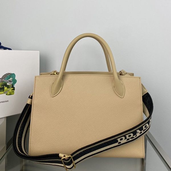 Free shipping Prada monochrome saffiano leather tote bag replica put84757
