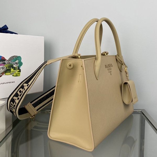 Free shipping Prada monochrome saffiano leather tote bag replica put84757