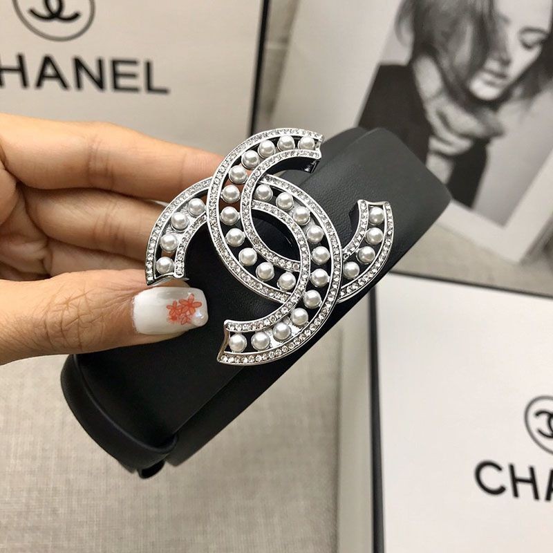 21AW New Chanel Replica Calfskin Belt 30mm Metal & Resin shl11304