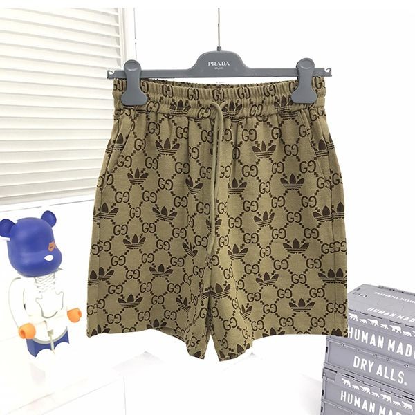 Very popular!! New color Gucci x Adidas fake Macro GG shorts gum73028