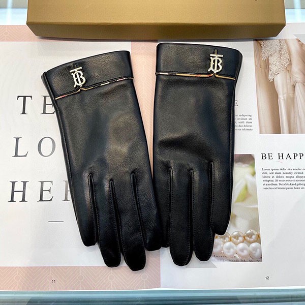 Burberry Replica Cashmere Lined Monogram Leather Gloves Bar72652