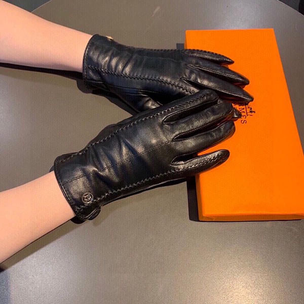 [Hermes Replica] Rare Hermes H-stitch Lambskin Gloves erw89542