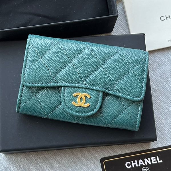 No. 1 in total sales! Chanel caviar skin card case wallet replica sho29264