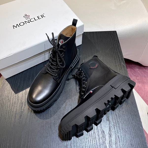 Free shipping Moncler leather lace-up boots replica moe81975