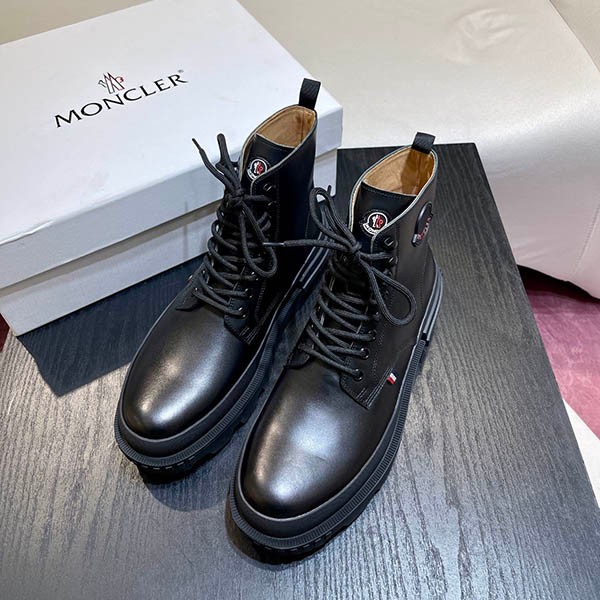 Free shipping Moncler leather lace-up boots replica moe81975