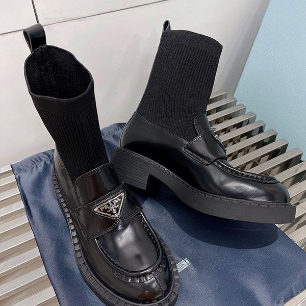 n-grade recommended prada logo sock boots replica puz87245