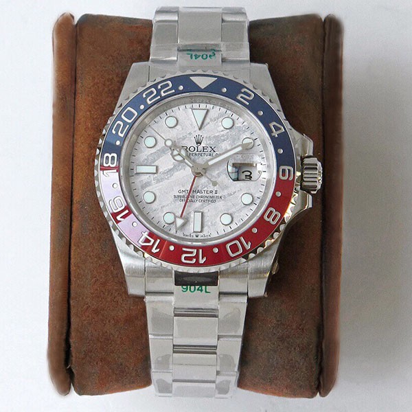 [Tax included] Rolex GMT Master II Replica Automatic 18K White Gold Men's Silver Meteorite Dial 126719BLRO