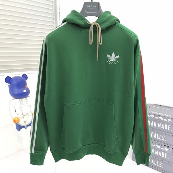 Very popular! Gucci x Adidas replica Trefoil Gucci cotton hoodie gut29377 Very popular! Gucci x Adidas replica Trefoil Gucci cotton hoodie gut29377
