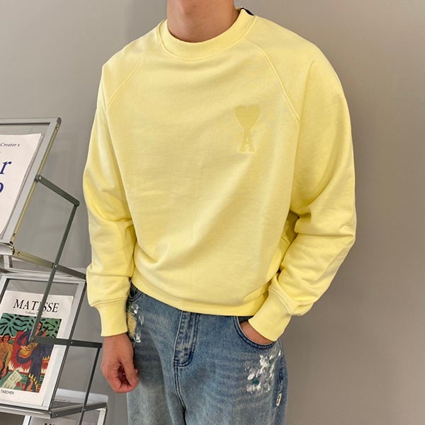 Ami Paris replica yellow trainer sweatshirt logo amb61913 Ami Paris replica yellow trainer sweatshirt logo amb61913