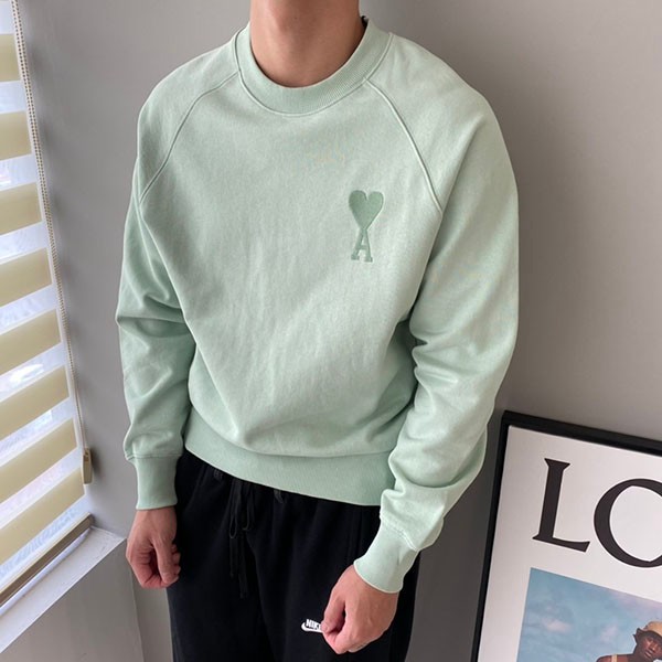 Ami Paris Replica Green Sweatshirt Sweatshirt Logo amb49493 Ami Paris Replica Green Sweatshirt Sweatshirt Logo amb49493