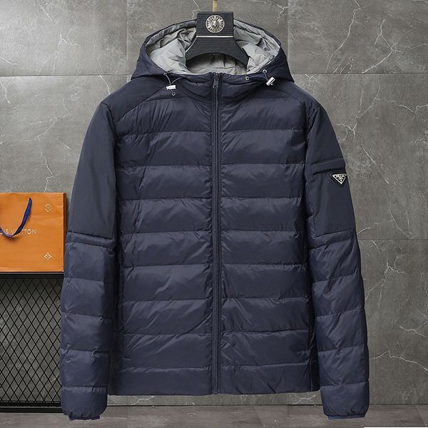 Free shipping Prada replica men's logo hooded down jacket puq41779