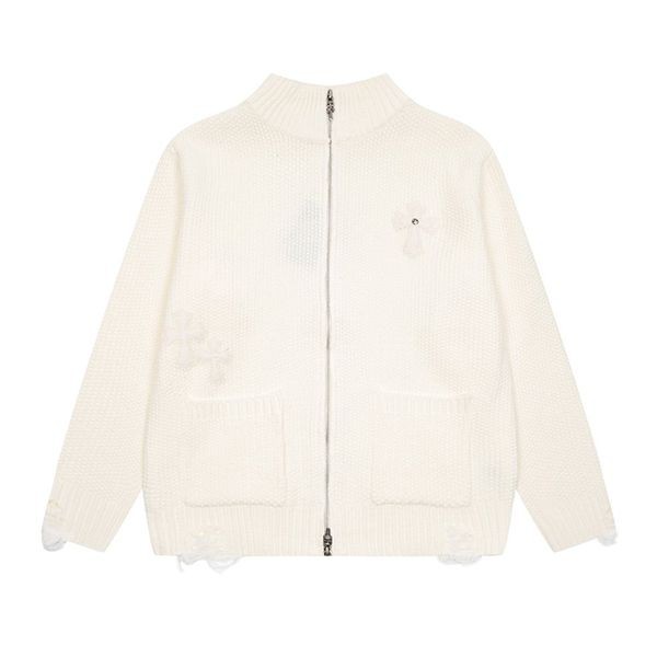 Latest and stylish Chrome Hearts replica Cemetery Cross knit jacket with hood Kuq45799