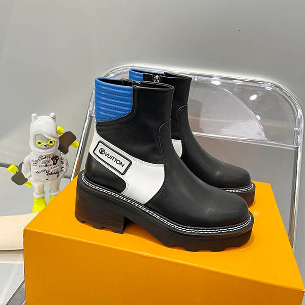 Classic Louis Vuitton color block platform Chelsea boots replica vum33929