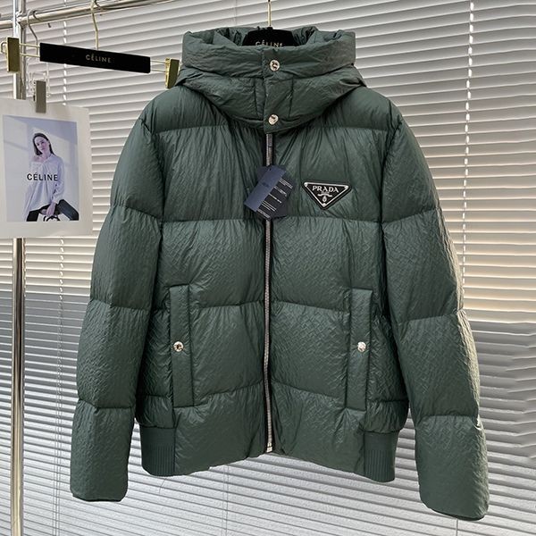 Nice Prada Men's Logo Hooded Down Jacket Replica puz51955 Nice Prada Men's Logo Hooded Down Jacket Replica puz51955