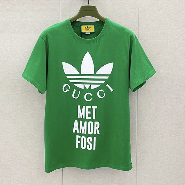 New design Adidas Gucci replica cotton jersey T-shirt short sleeve gur84691 New design Adidas Gucci replica cotton jersey T-shirt short sleeve gur84691