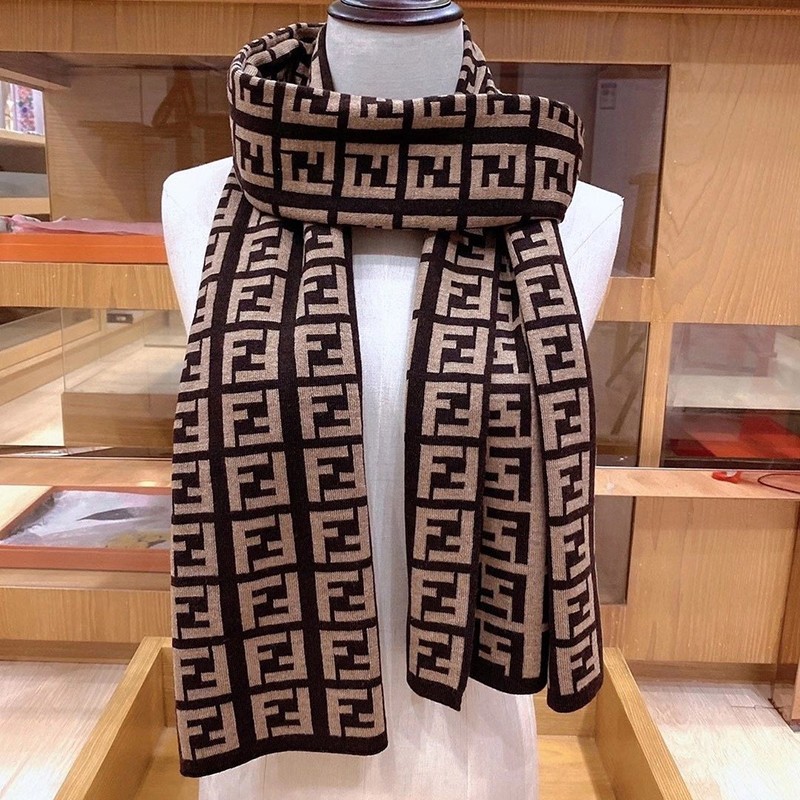 No.1 Popular Fendi Scarf Imitation Wool Intarsia Tassel Scarf fee64045