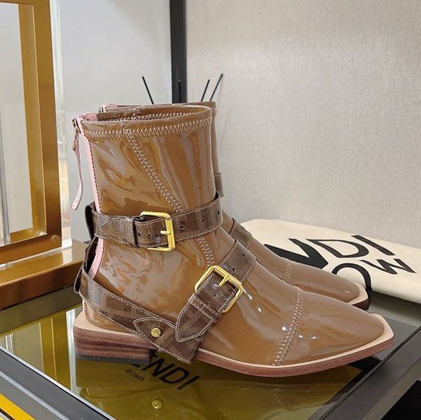Free shipping Fendi neoprene FF strap boots fake fef79694