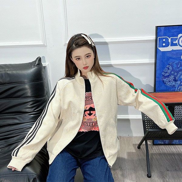 New design Gucci Adidas replica cotton jersey zip jacket hoodie gum23070