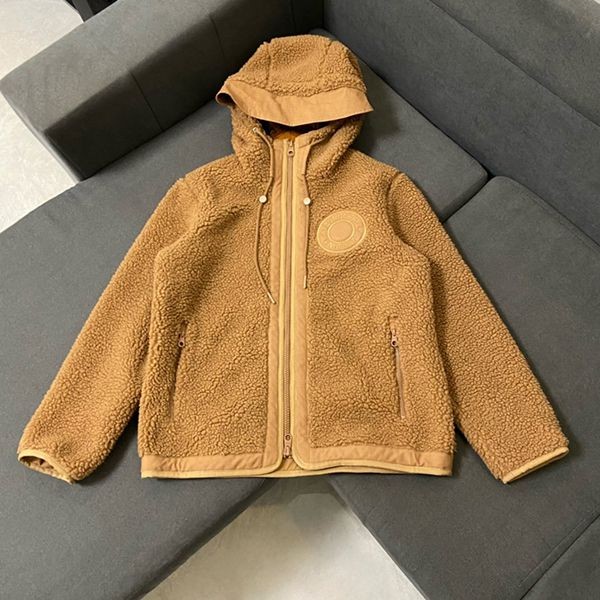 High-end brand collaboration 2022 Burberry replica logo hooded fleece jacket Bat38213