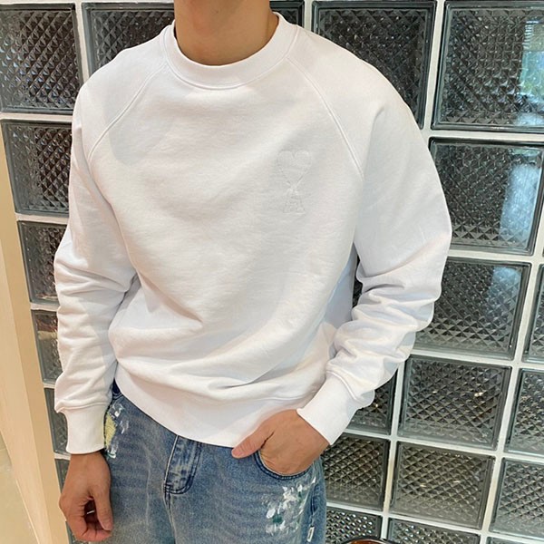 Ami Paris White Trainer Sweatshirt Fake Logo ame00634 Ami Paris White Trainer Sweatshirt Fake Logo ame00634