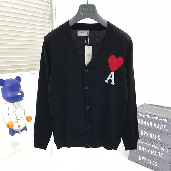 Very popular! Ami Paris fake oversized wool cardigan amz61378 Very popular! Ami Paris fake oversized wool cardigan amz61378