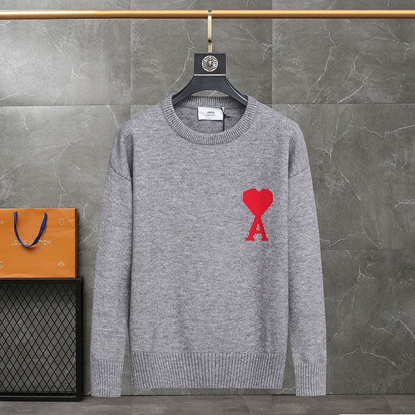 Ami Paris AMI DE COEUR Crew Neck Sweater Fake ★ Super Popular ☆ ami42717 Ami Paris AMI DE COEUR Crew Neck Sweater Fake ★ Super Popular ☆ ami42717