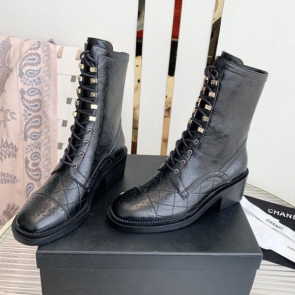 Love at first sight? Replica Chanel lace-up leather ankle boots shl77935