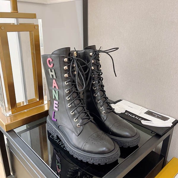 Quick delivery Chanel ☆ High quality lace-up boots for women fake shu83412
