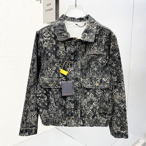 Rare Louis Vuitton Monogram Tailored Denim Jacket 1AATFV Rare Louis Vuitton Monogram Tailored Denim Jacket 1AATFV