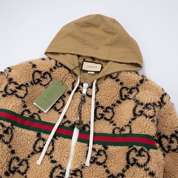 ★Safe shipping with tracking Gucci Maxi GG Wool Jersey Jacket Replica 716387XJEU72099 guf39273