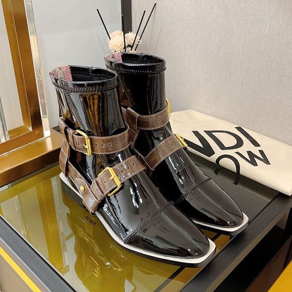 Secured Fendi Neoprene FF Strap Boots Replica feh92230