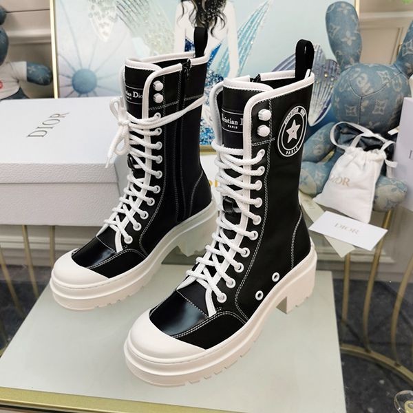 Recommended Dior Boots D-RISE Calfskin Side Zip Fake KDI768TFCS17X