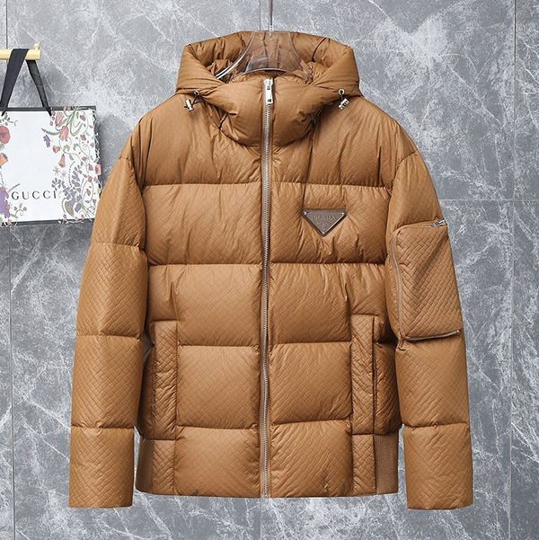 Express delivery Prada men's logo hooded down jacket replica pui53379