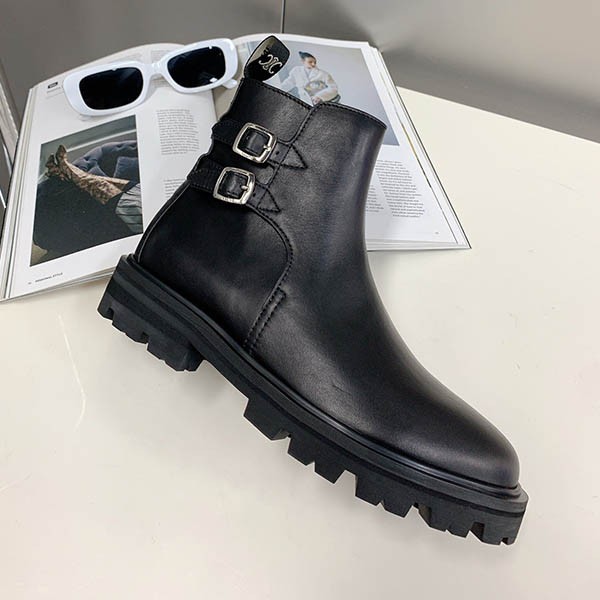 Tracking included Celine buckle short boots replica Ceq85750
