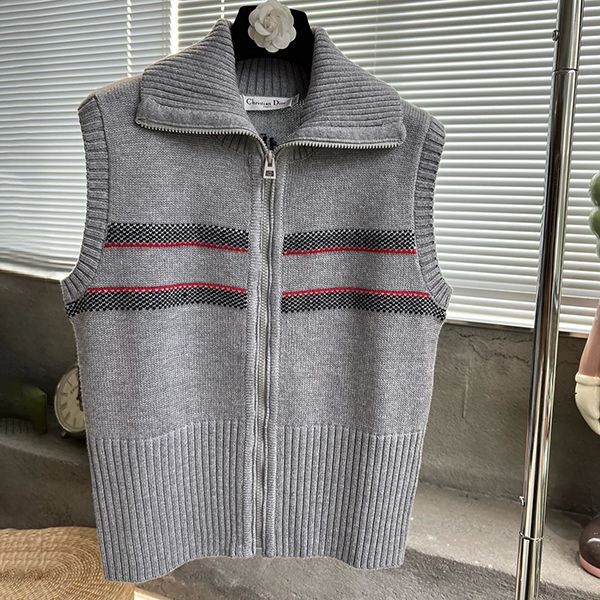 Rare Dior ALPS wool & cashmere sleeveless zip sweater fake dek79896