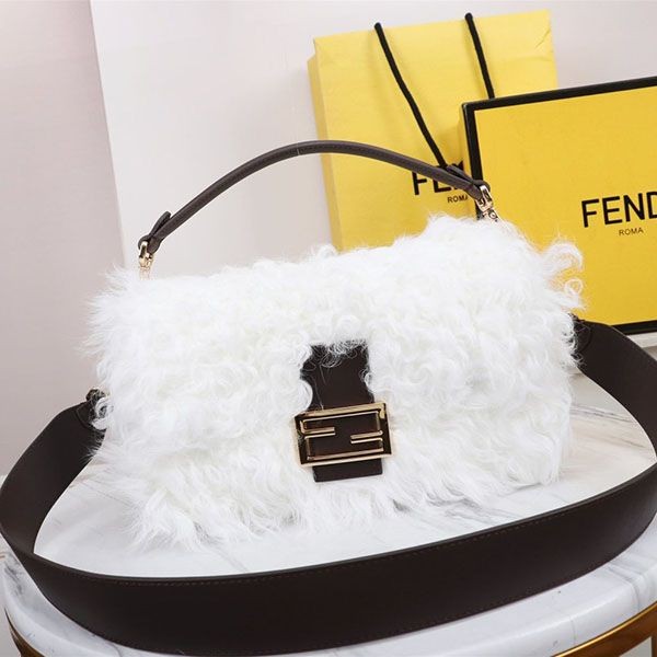 Extremely rare! Fendi white mohair wool bag replica fec86138