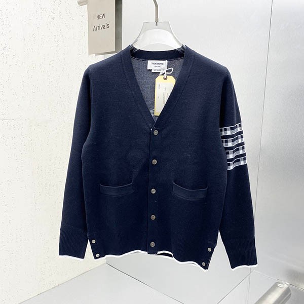 Thom Browne Donegal Contrast 4-Bar Cardigan Replica tos46053 Thom Browne Donegal Contrast 4-Bar Cardigan Replica tos46053